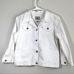 White jean jacket medium petite fall layering